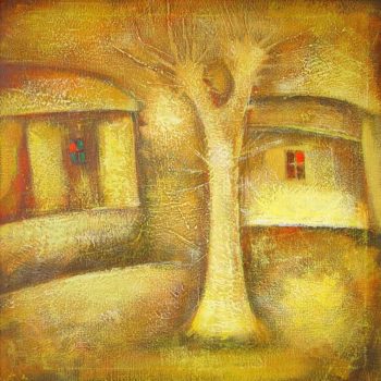 дерево хм 70х70 93 350x350 - Одинокое дерево, х.м., 70х70, 1993