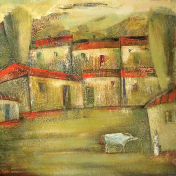 с буйволом хм 100х110 1999 2003 350x350 - Пейзаж с буйволом, х.м., 100х110, 1999-2003