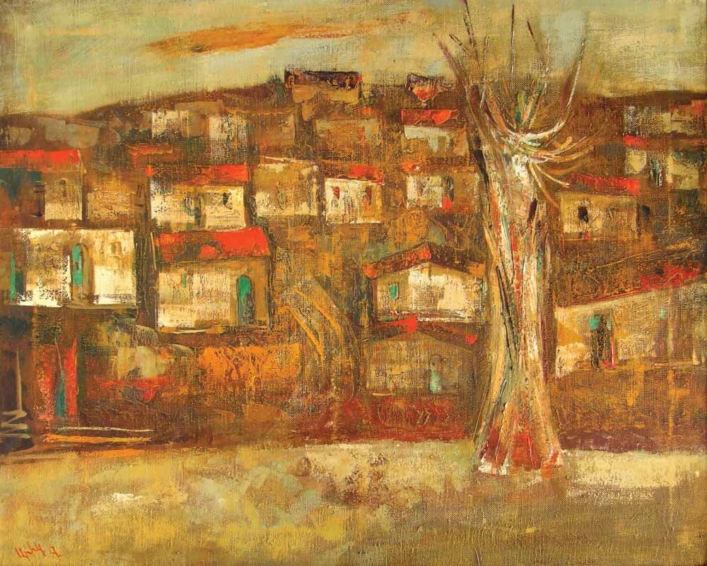 Карабах хм 80х101 1990 2 - Karabakh by night, 80х101, oil on canvas, 1990