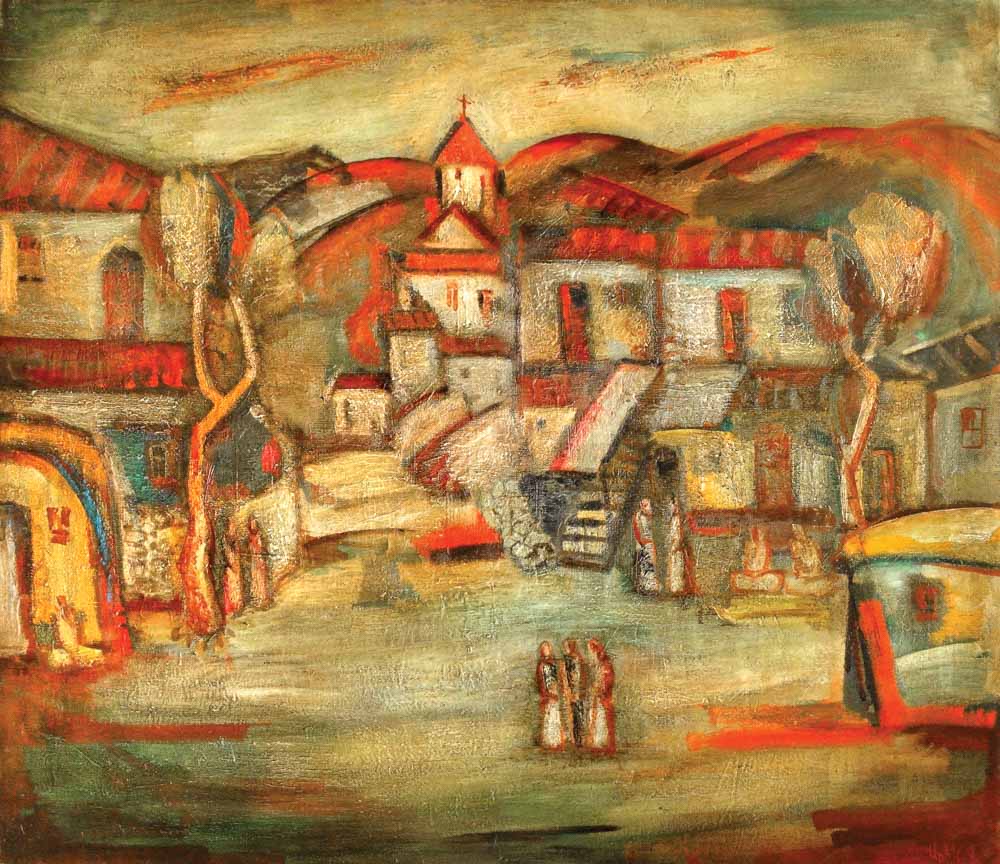 моего детства хм 130х150 1985 2 - Houses of my childhood, 130х150, oil on canvas, 1985