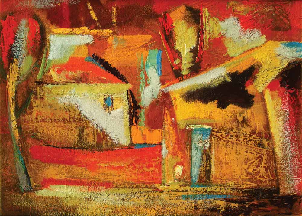 дома хм 43х60 2004 1 - Abandoned houses, 43х60, oil on canvas, 2004
