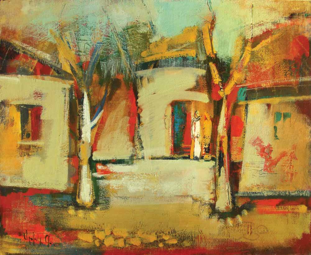 село хм 50х60 2004 1 - Karabakh village, 50х60, oil on canvas, 2004