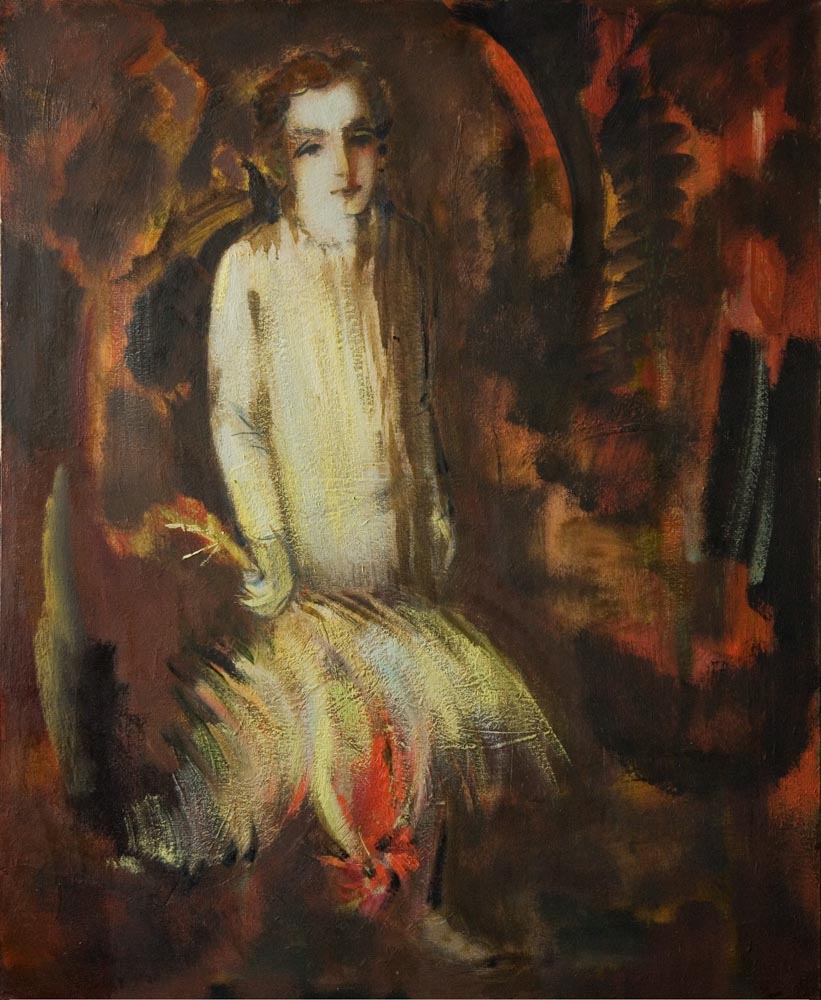 с петухом хм 100х80 2011 1 - Boy with a rooster, 100х80, oil on canvas, 2011
