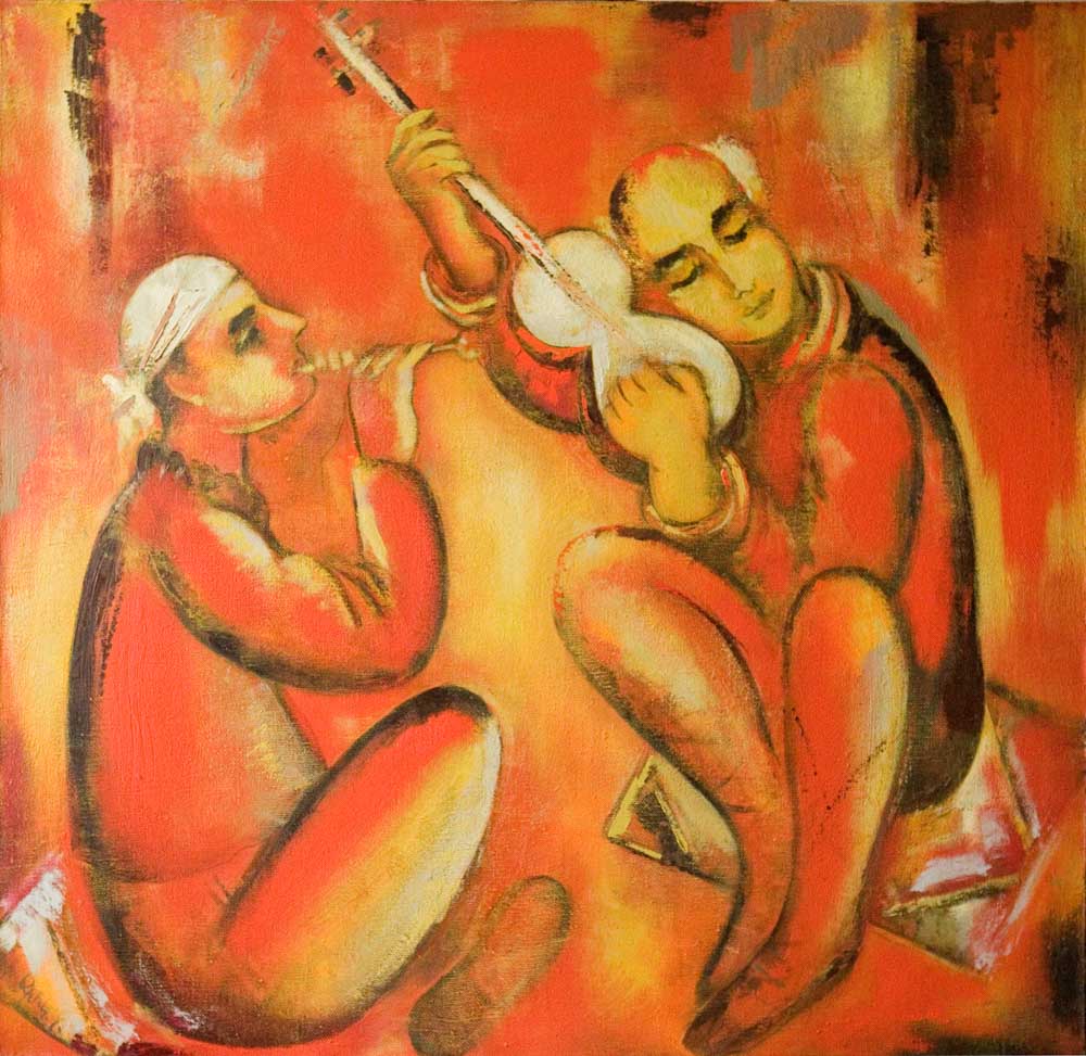 105х105 хм 1994 2000 1 - Music, 105х105, oil on canvas, 1994-2000