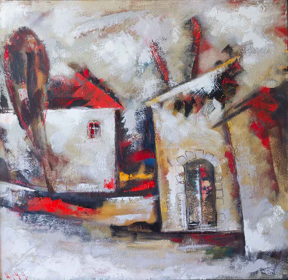 над Арцахом 2011 хм 100х100 2 - Sky over Artsakh, 100х100, oil on canvas, 2011