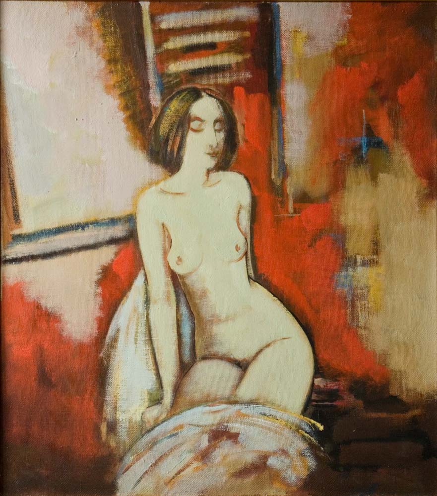 окна хм 85х75 2005 1 - By the window, 85х75, oil on canvas, 2005